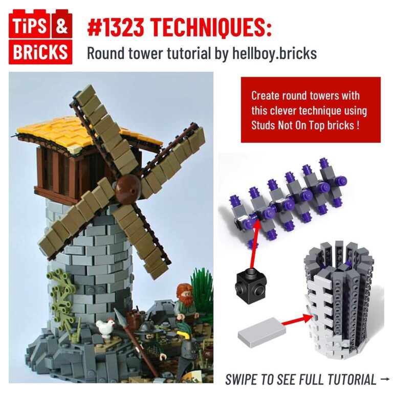 TECHNIQUES: Round tower tutorial by @hellboy.bricks