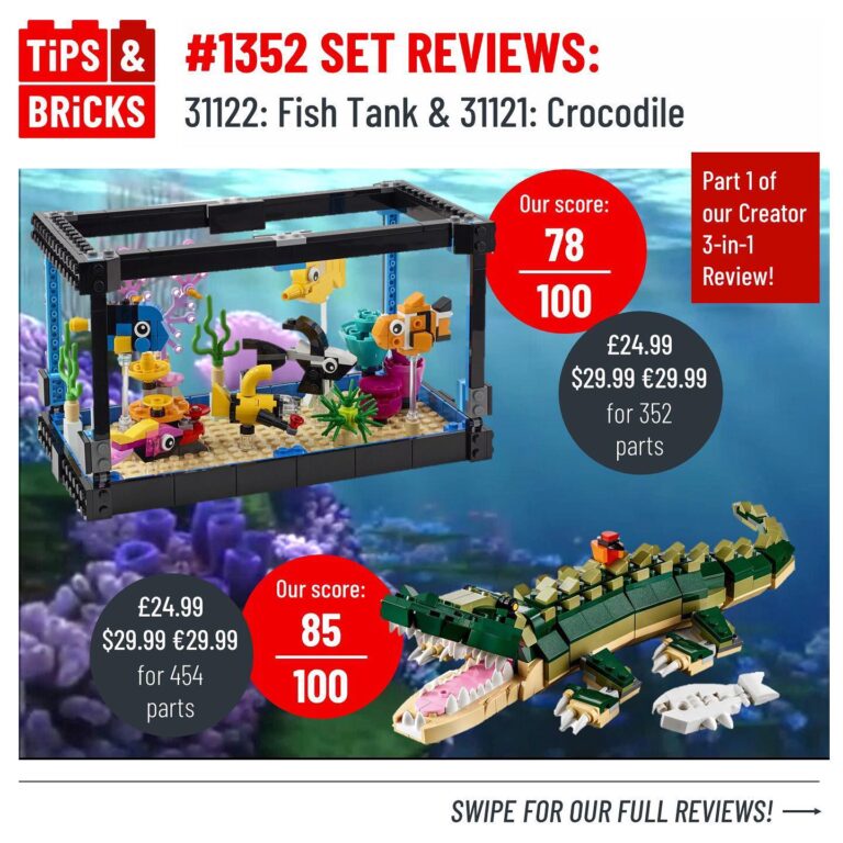 SET REVIEWS: 31122 Fish Tank and 31121 Crocodile