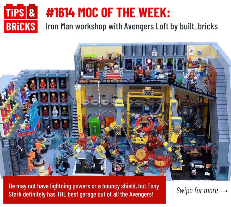 MOC OF THE WEEK: Iron Man workshop with Avengers Loft by @built_bricks