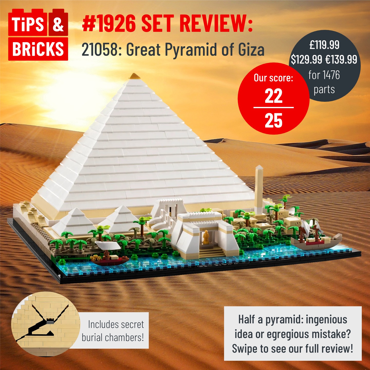 1926 SET REVIEW: 21058: Great Pyramid of Giza - Tips&Bricks
