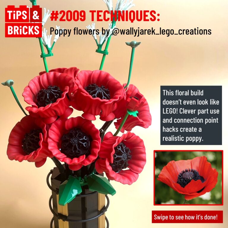 TECHNIQUES: Poppy flowers by @wallyjarek_lego_creations