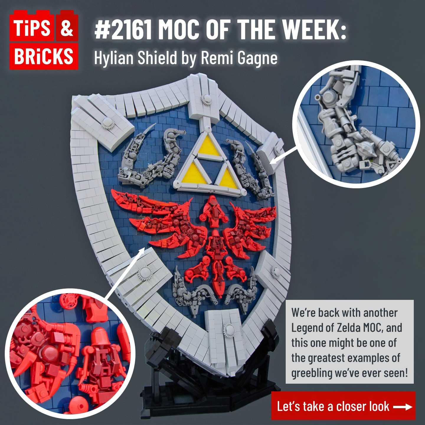 2161 MOC OF THE WEEK: Hylian Shield by Remi Gagne - Tips&Bricks