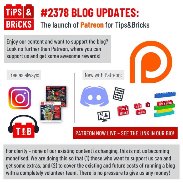 BLOG UPDATES: The launch of Patreon for Tips&Bricks