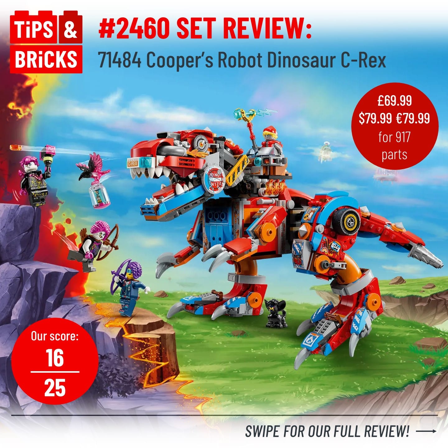 2460 SET REVIEW: 71484 Cooper's Robot Dinosaur C-Rex. - Tips&Bricks