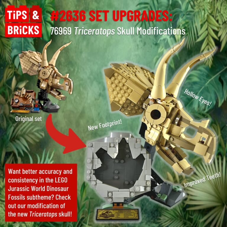SET UPGRADES: 76969 Triceratops Skull Modifications