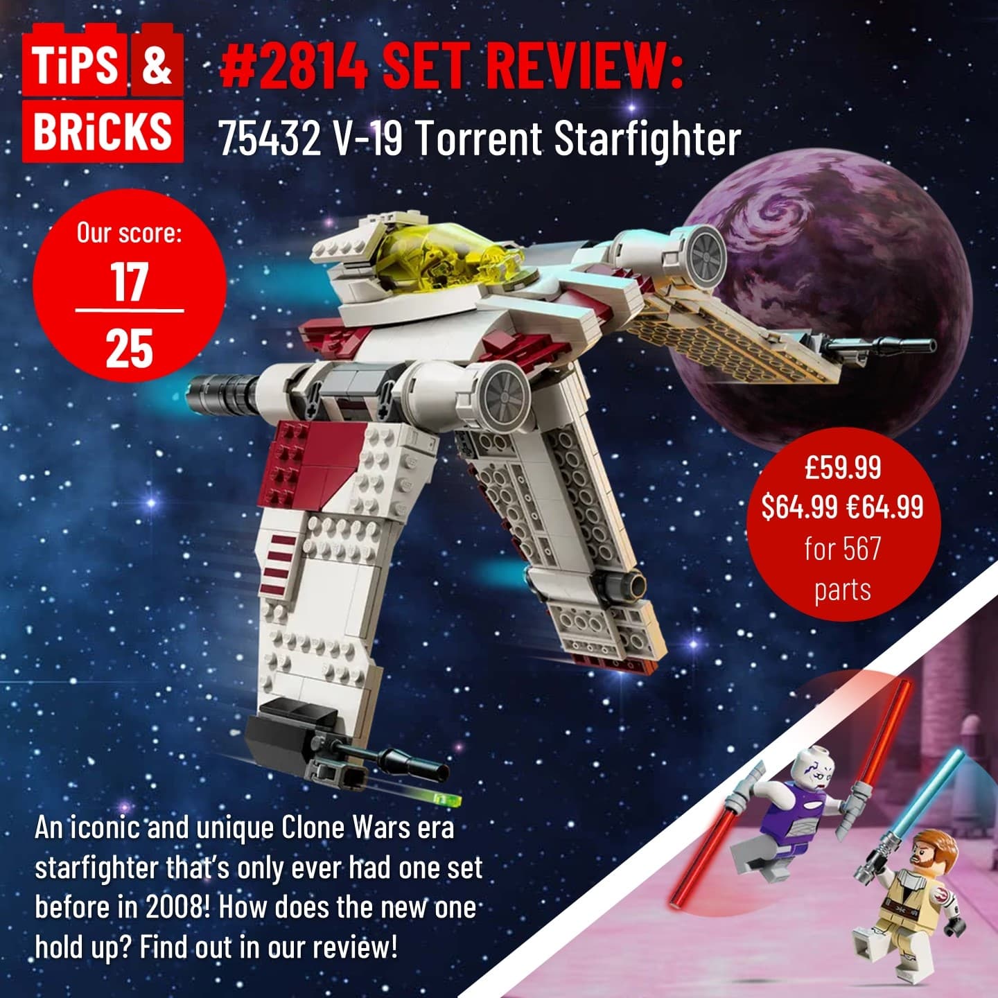 2814 SET REVIEW: 75432 V-19 Torrent Starfighter - Tips&Bricks