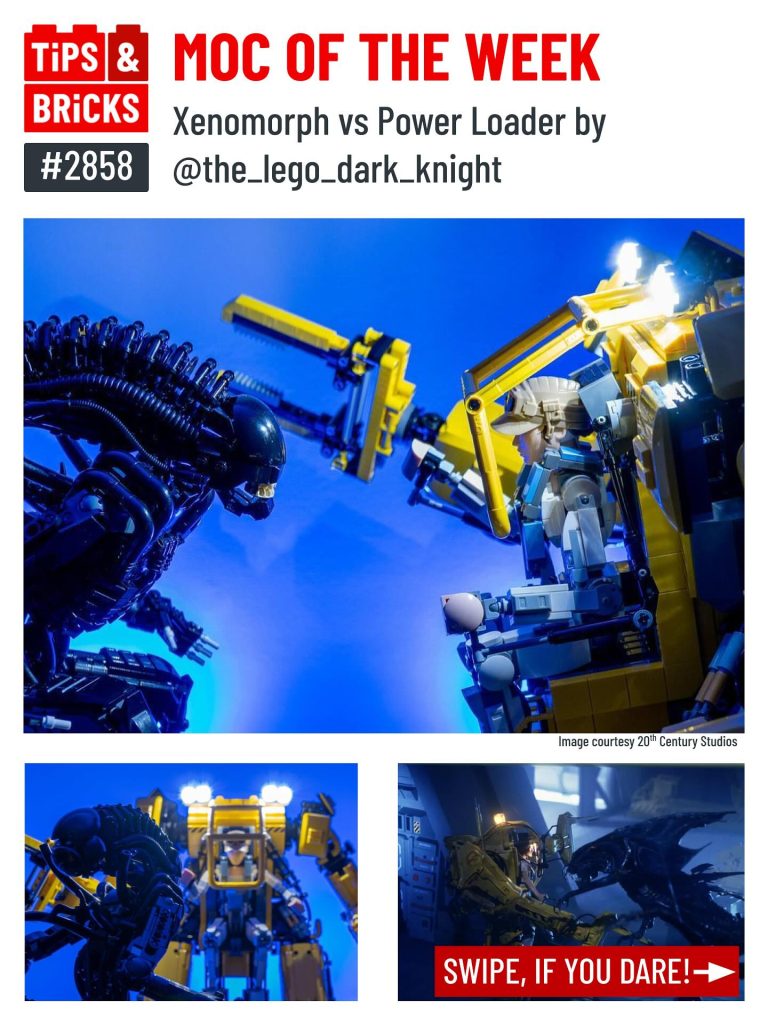 MOC OF THE WEEK: Xenomorph vs Power Loader by @the_lego_dark_knight