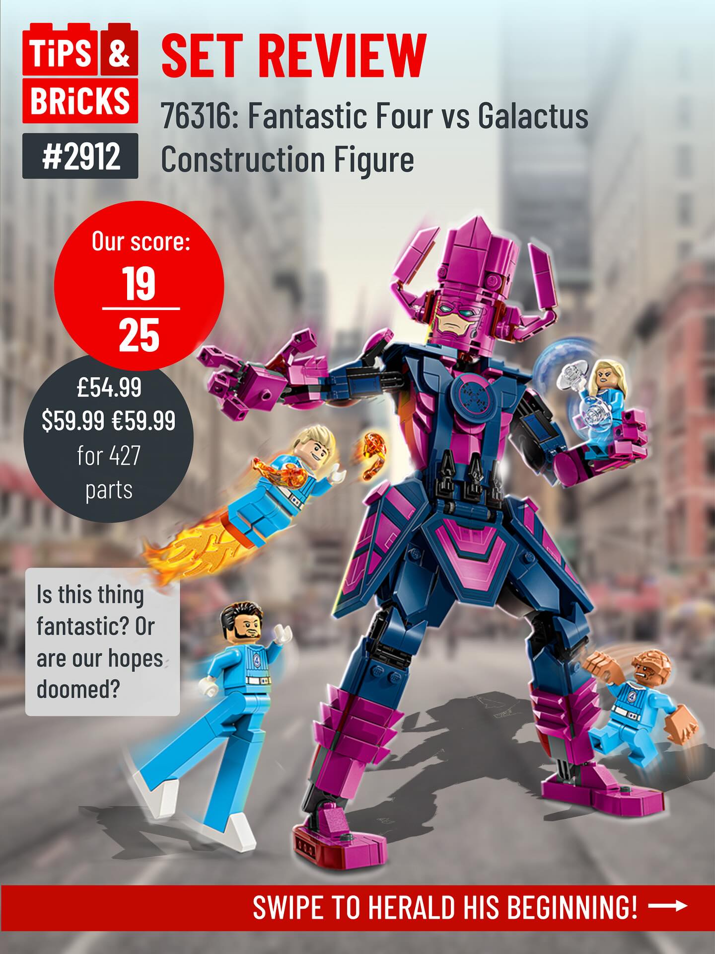 2912 SET REVIEW: Fantastic Four Vs Galactus Construction Figure