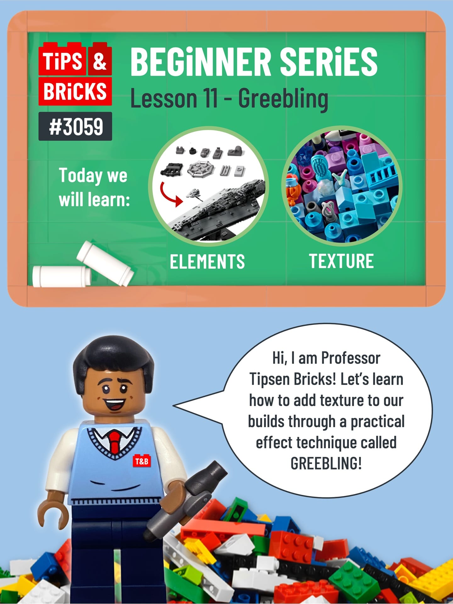 #3059 BEGINNER SERIES: Lesson 11 - Greebling - Tips&Bricks