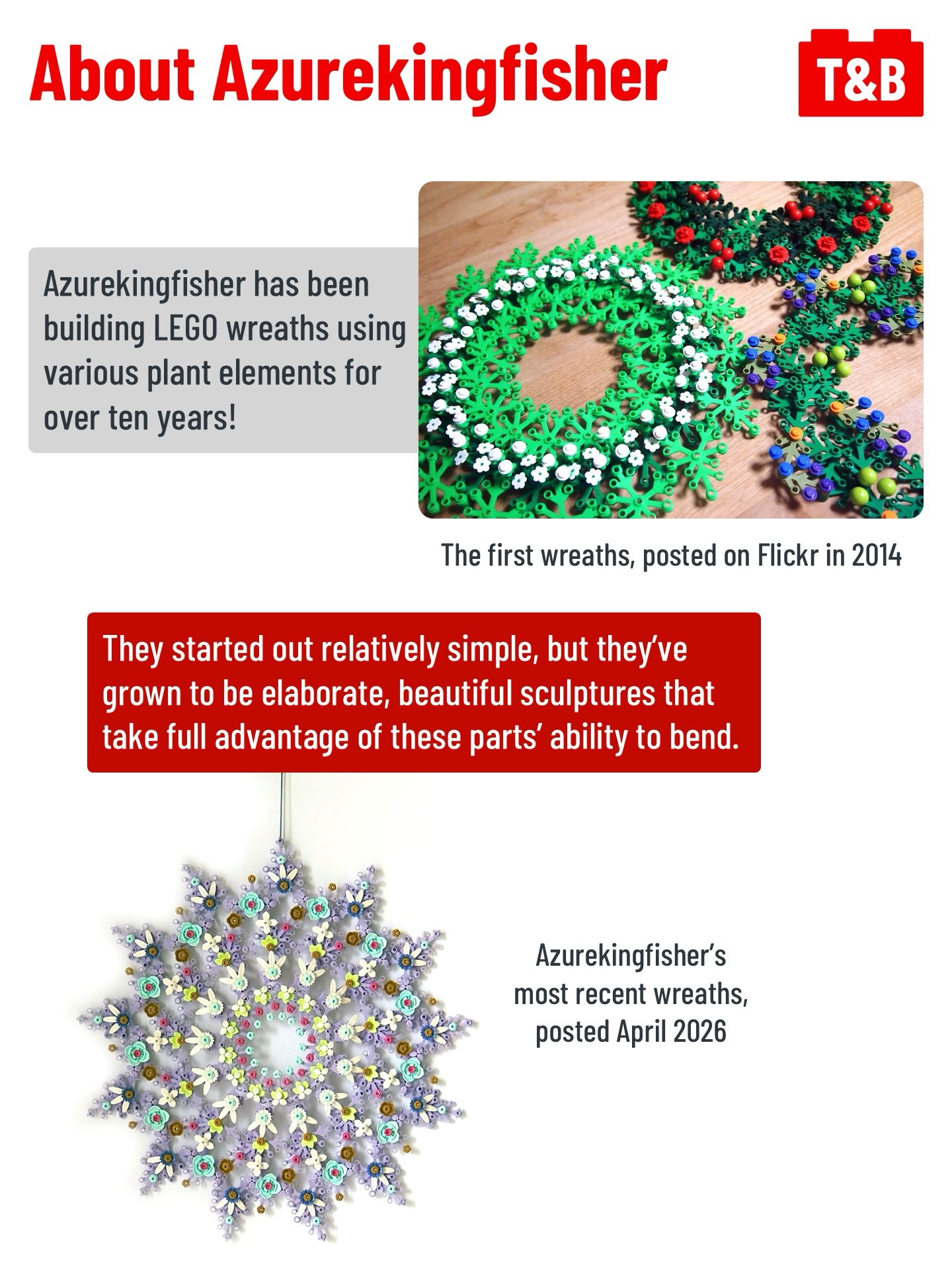 3108 MOC OF THE WEEK: Wreaths by @azurekingfisher.lego - Tips&Bricks