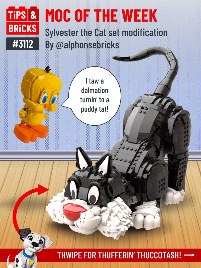 MOC OF THE WEEK: Sylvester the Cat set modification by @alphonsebricks